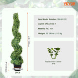 Garden Ornaments: VEVOR Artificial Topiaries Boxwood Trees, 10cm Tall (2 Pieces) Faux Topiary Plant Outdoor, All-year Green Feaux Plant w/ Replaceable Leaves for Decorative Indoor/Outdoor/Garden