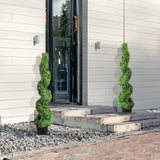 Garden Ornaments: VEVOR Artificial Topiaries Boxwood Trees, 10cm Tall (2 Pieces) Faux Topiary Plant Outdoor, All-year Green Feaux Plant w/ Replaceable Leaves for Decorative Indoor/Outdoor/Garden