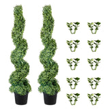 Garden Ornaments: VEVOR Artificial Topiaries Boxwood Trees, 10cm Tall (2 Pieces) Faux Topiary Plant Outdoor, All-year Green Feaux Plant w/ Replaceable Leaves for Decorative Indoor/Outdoor/Garden