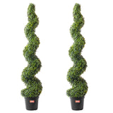 Artificial Flowers & Plants: VEVOR 2 Pack 152.4cm Artificial Boxwood Topiary Tree Faux Plant UV Decor In/Outdoor