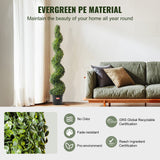 Artificial Flowers & Plants: VEVOR 2 Pack 152.4cm Artificial Boxwood Topiary Tree Faux Plant UV Decor In/Outdoor