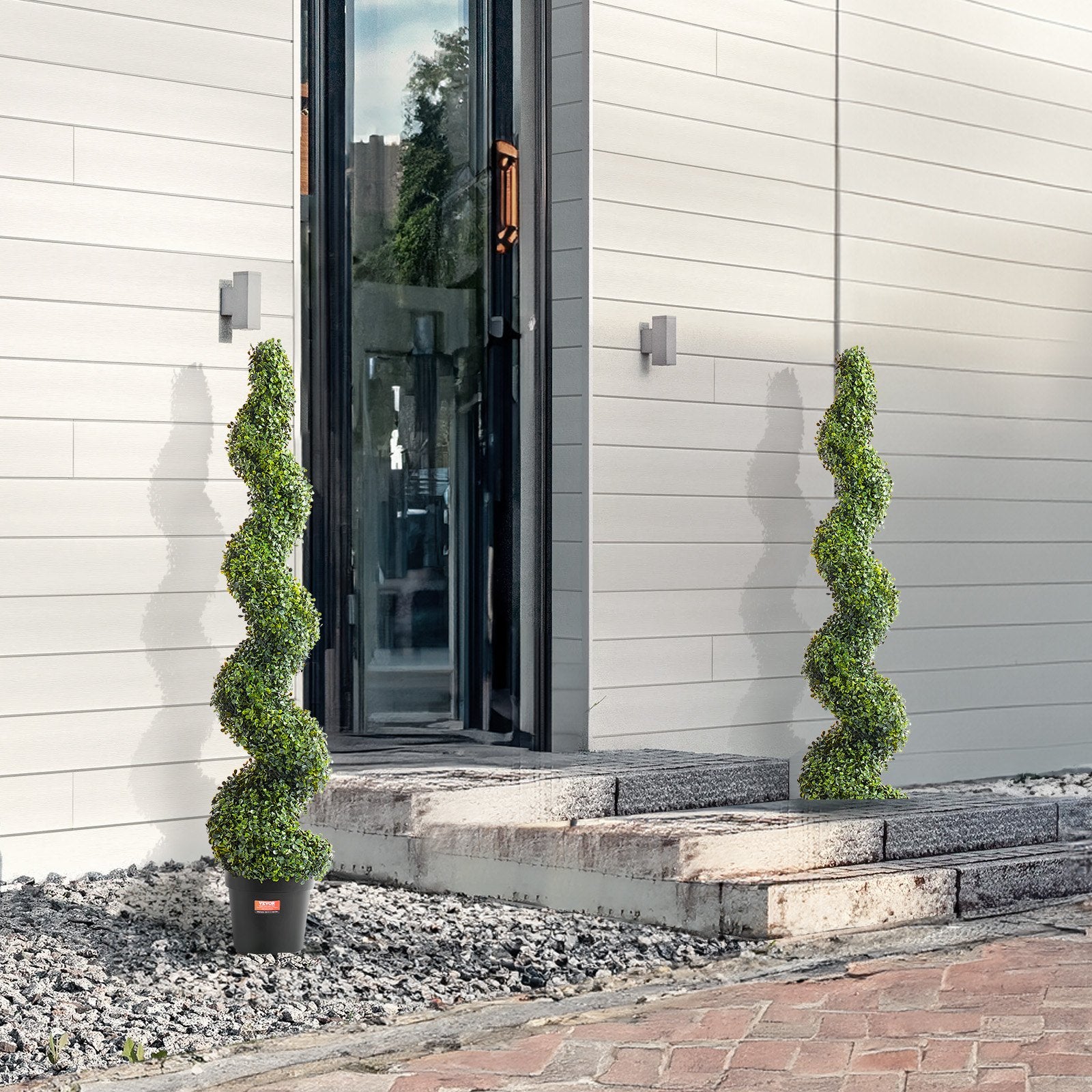 Artificial Flowers & Plants: VEVOR 2 Pack 152.4cm Artificial Boxwood Topiary Tree Faux Plant UV Decor In/Outdoor