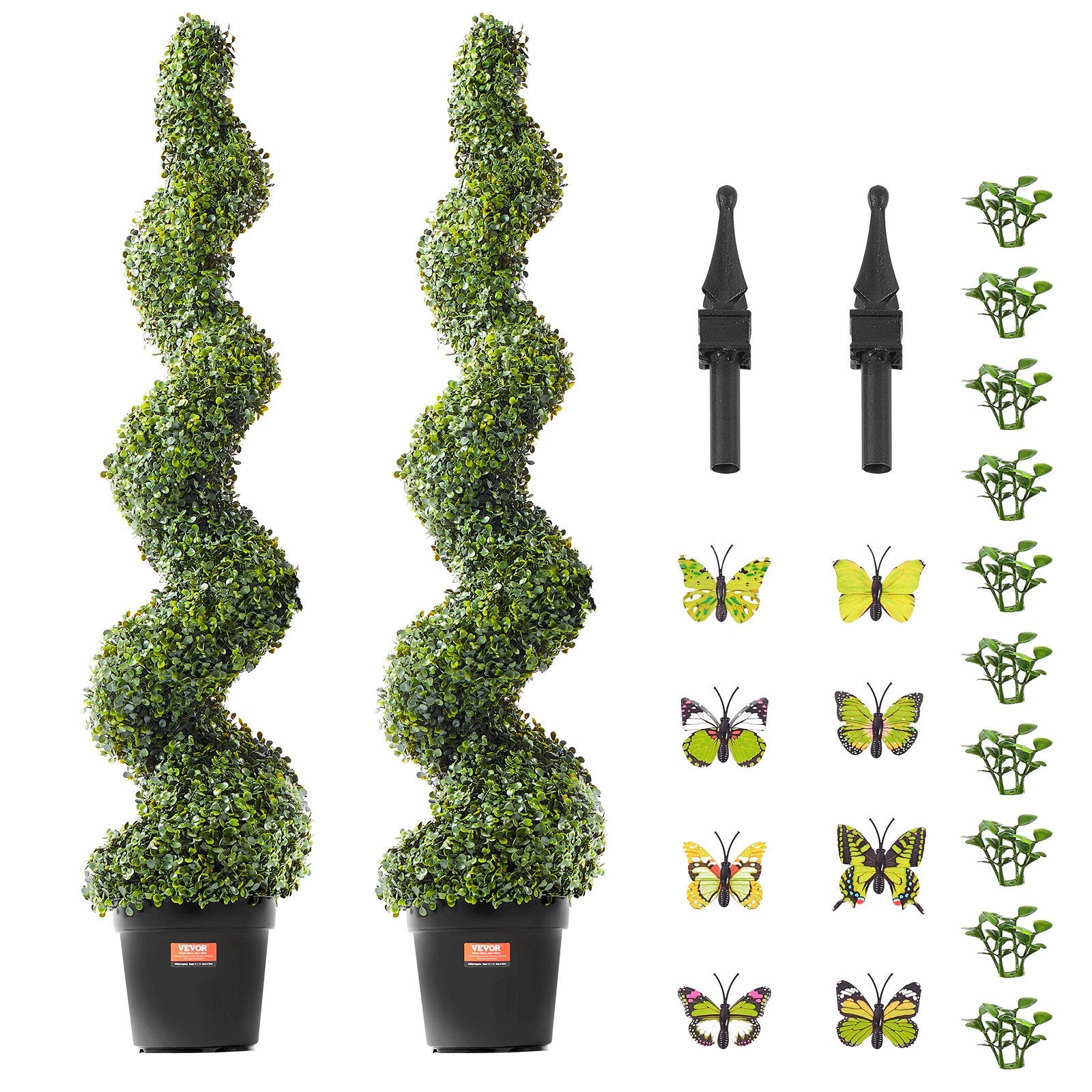 Artificial Flowers & Plants: VEVOR 2 Pack 152.4cm Artificial Boxwood Topiary Tree Faux Plant UV Decor In/Outdoor