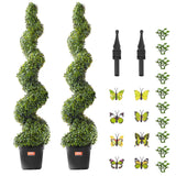 Artificial Flowers & Plants: VEVOR 2 Pack 152.4cm Artificial Boxwood Topiary Tree Faux Plant UV Decor In/Outdoor