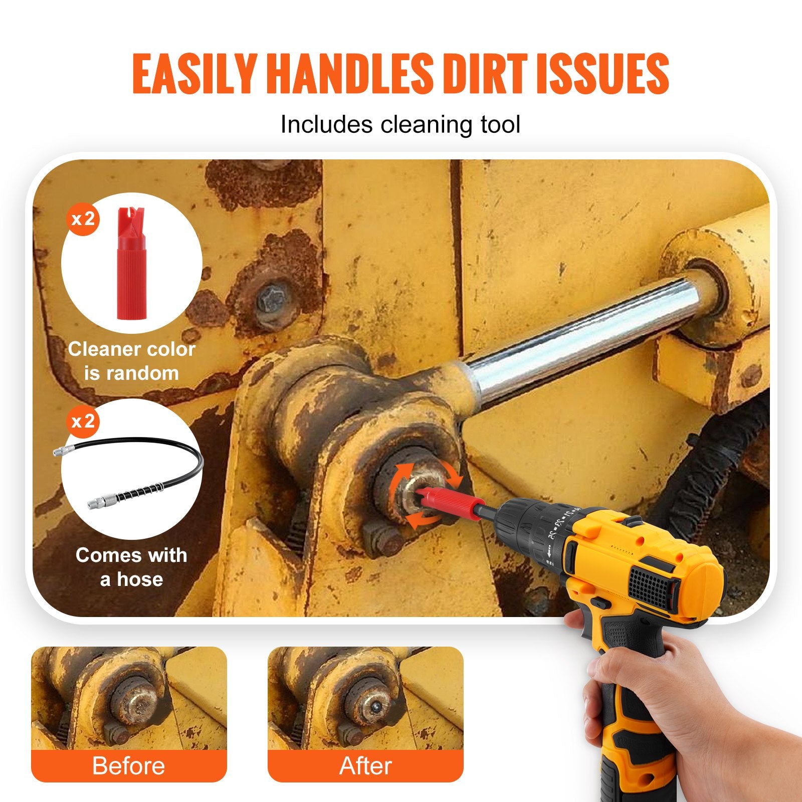 Fuel & Exhaust: VEVOR Grease Gun Coupler 2 Pack High Pressure Quick Release Oil Nozzle 10000 PSI