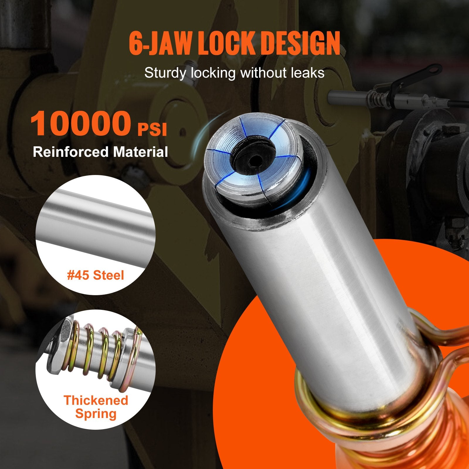 Fuel & Exhaust: VEVOR Grease Gun Coupler High Pressure Quick Release Lock Oil Nozzle 10000 PSI