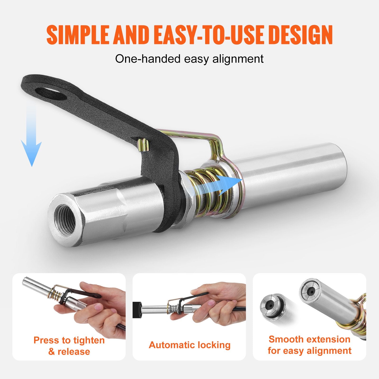 Fuel & Exhaust: VEVOR Grease Gun Coupler High Pressure Quick Release Lock Oil Nozzle 10000 PSI
