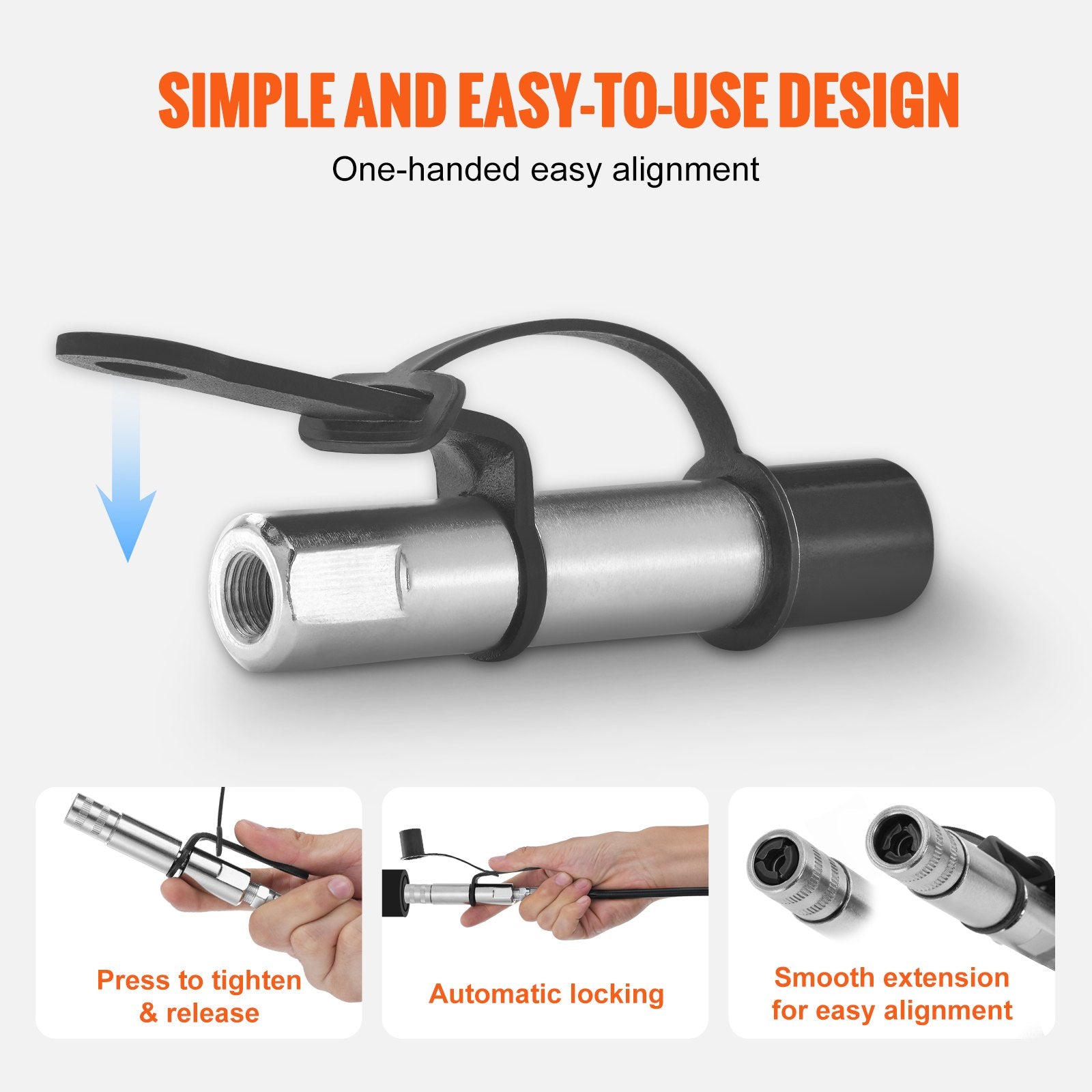 Fuel & Exhaust: VEVOR Grease Gun Coupler 2 Pack High Pressure Quick Release Oil Nozzle 10000 PSI