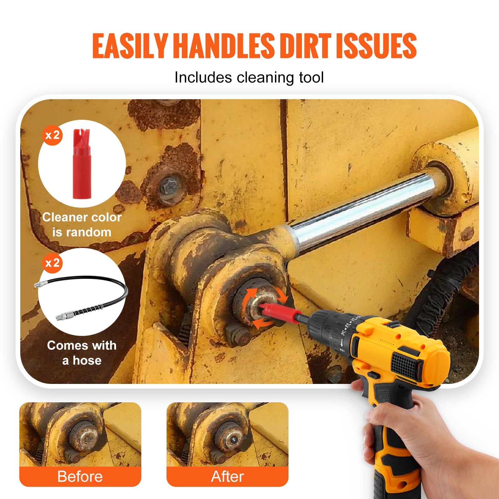 Fuel & Exhaust: VEVOR Grease Gun Coupler 2 Pack High Pressure Quick Release Oil Nozzle 10000 PSI