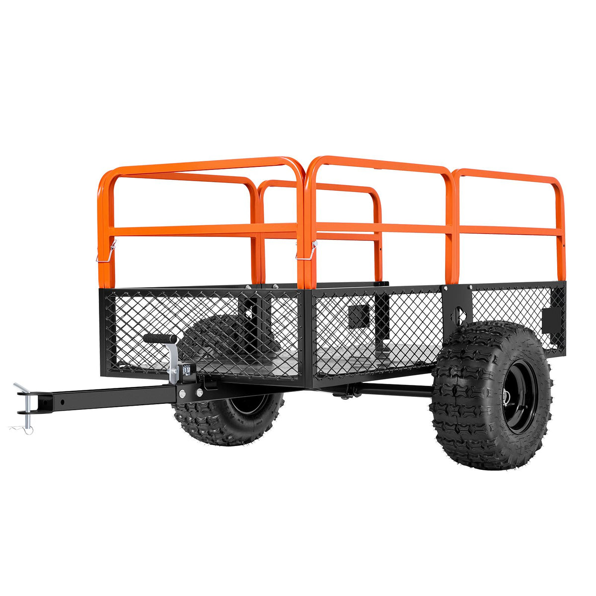 Garden Utility Trailer, 28 Cu. Ft. & 800 kg, ATV UTV Trailer, Tow Behind Steel Dump Trailers, Removable Rear Panel, Heavy Duty Pull Behind Yard Trailers for Lawn Mower Tractor Garden Waste