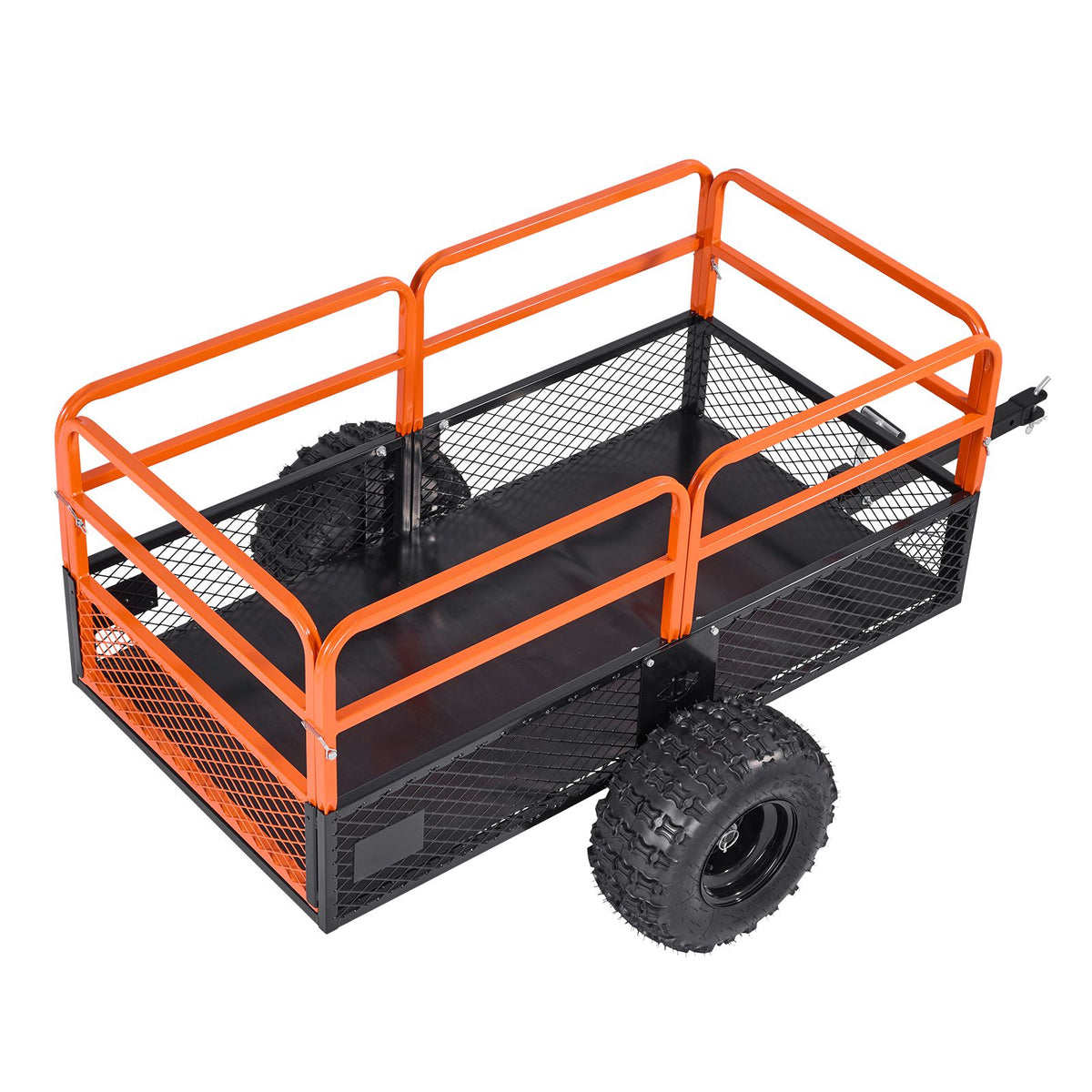 Garden Utility Trailer, 28 Cu. Ft. & 800 kg, ATV UTV Trailer, Tow Behind Steel Dump Trailers, Removable Rear Panel, Heavy Duty Pull Behind Yard Trailers for Lawn Mower Tractor Garden Waste