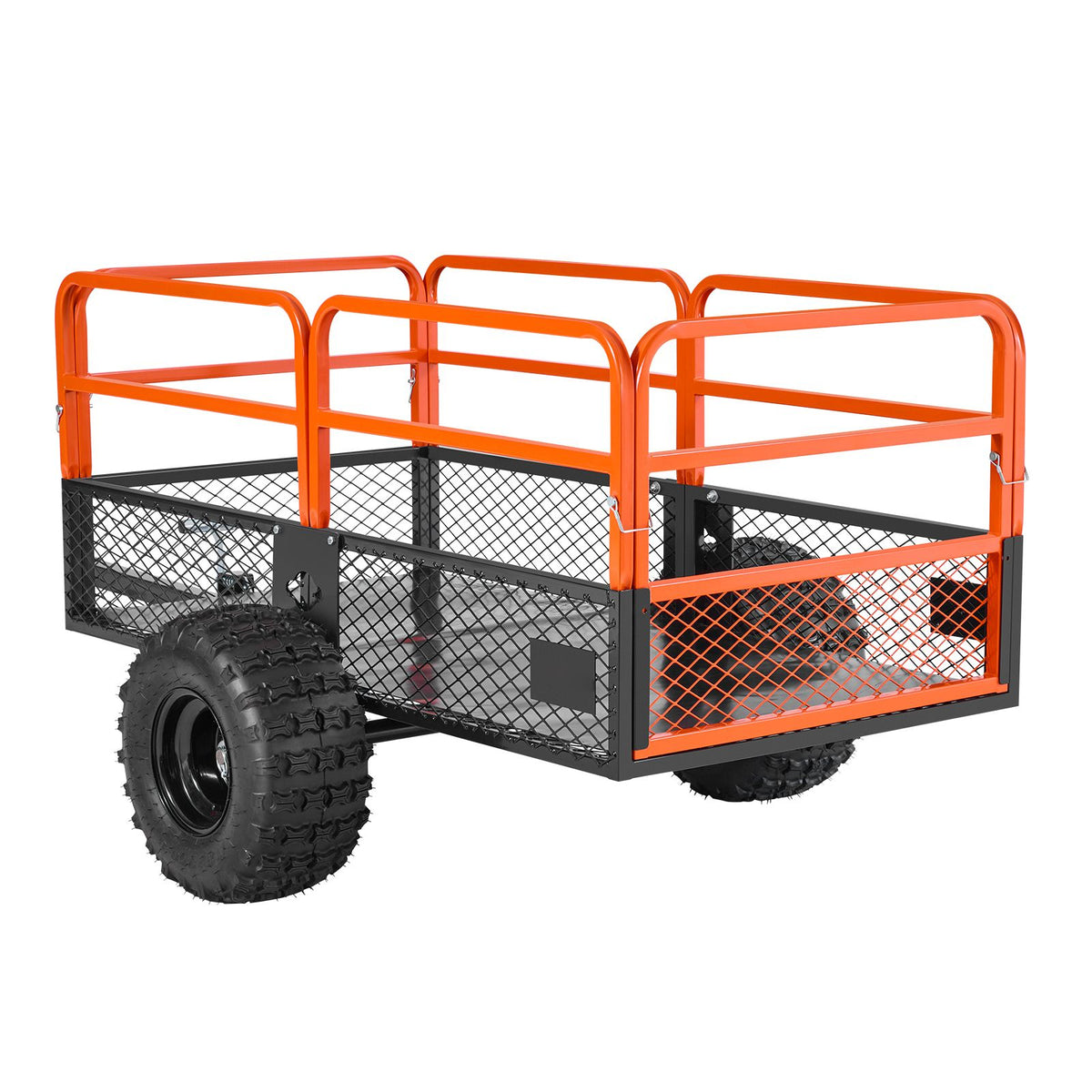 Garden Utility Trailer, 28 Cu. Ft. & 800 kg, ATV UTV Trailer, Tow Behind Steel Dump Trailers, Removable Rear Panel, Heavy Duty Pull Behind Yard Trailers for Lawn Mower Tractor Garden Waste