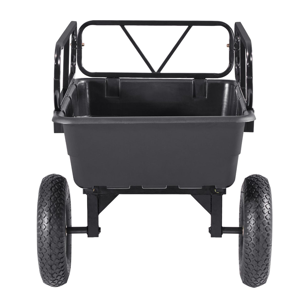 Garden Utility Trailer, 10 Cu. Ft 227 kg, ATV UTV Hauling Trailer, Tow Behind Poly Dump Cart with 16" Tires, Hand Pull or Foot Pedal, Heavy Duty Yard Trailers for Lawn Mower Tractor Garden Waste