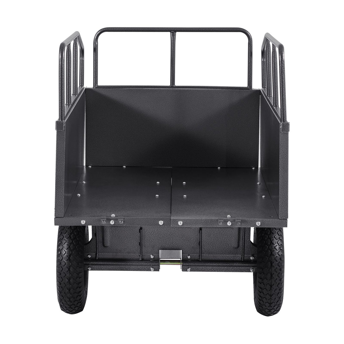 Garden Utility Trailer, 17 Cu. Ft & 272 kg Capacity, ATV UTV Hauling Trailer, Tow Behind Steel Dump Cart with 16" Tires, Hand Pull or Foot Pedal, Heavy Duty Yard Trailers for Lawn Mower Tractor