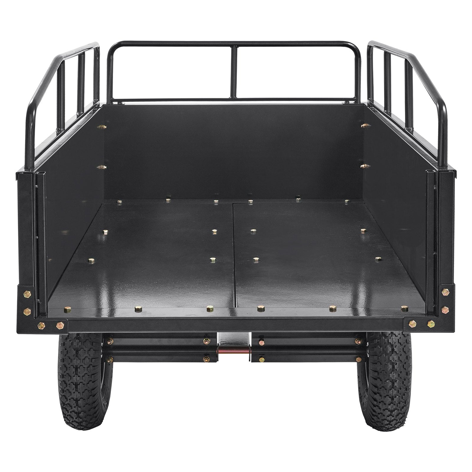 Spreaders & Wheelbarrows: VEVOR Heavy Duty ATV Trailer Steel Dump Cart, 750-Pound 15 Cubic Feet, Garden Utility Trailer with Removable Sides for Riding Lawn Mower Tractor