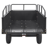 Spreaders & Wheelbarrows: VEVOR Heavy Duty ATV Trailer Steel Dump Cart, 750-Pound 15 Cubic Feet, Garden Utility Trailer with Removable Sides for Riding Lawn Mower Tractor
