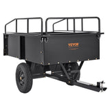 Spreaders & Wheelbarrows: VEVOR Heavy Duty ATV Trailer Steel Dump Cart, 750-Pound 15 Cubic Feet, Garden Utility Trailer with Removable Sides for Riding Lawn Mower Tractor