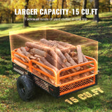 Spreaders & Wheelbarrows: VEVOR Heavy Duty Steel ATV Dump Trailer, 1500-Pound Load Capacity 15 Cubic Feet, Tow Behind Dump Cart Garden Trailer, with Removable Sides and 2 Tires, for Mowers, Tractors, ATV, UTV