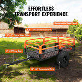 Spreaders & Wheelbarrows: VEVOR Heavy Duty Steel ATV Dump Trailer, 1500-Pound Load Capacity 15 Cubic Feet, Tow Behind Dump Cart Garden Trailer, with Removable Sides and 2 Tires, for Mowers, Tractors, ATV, UTV