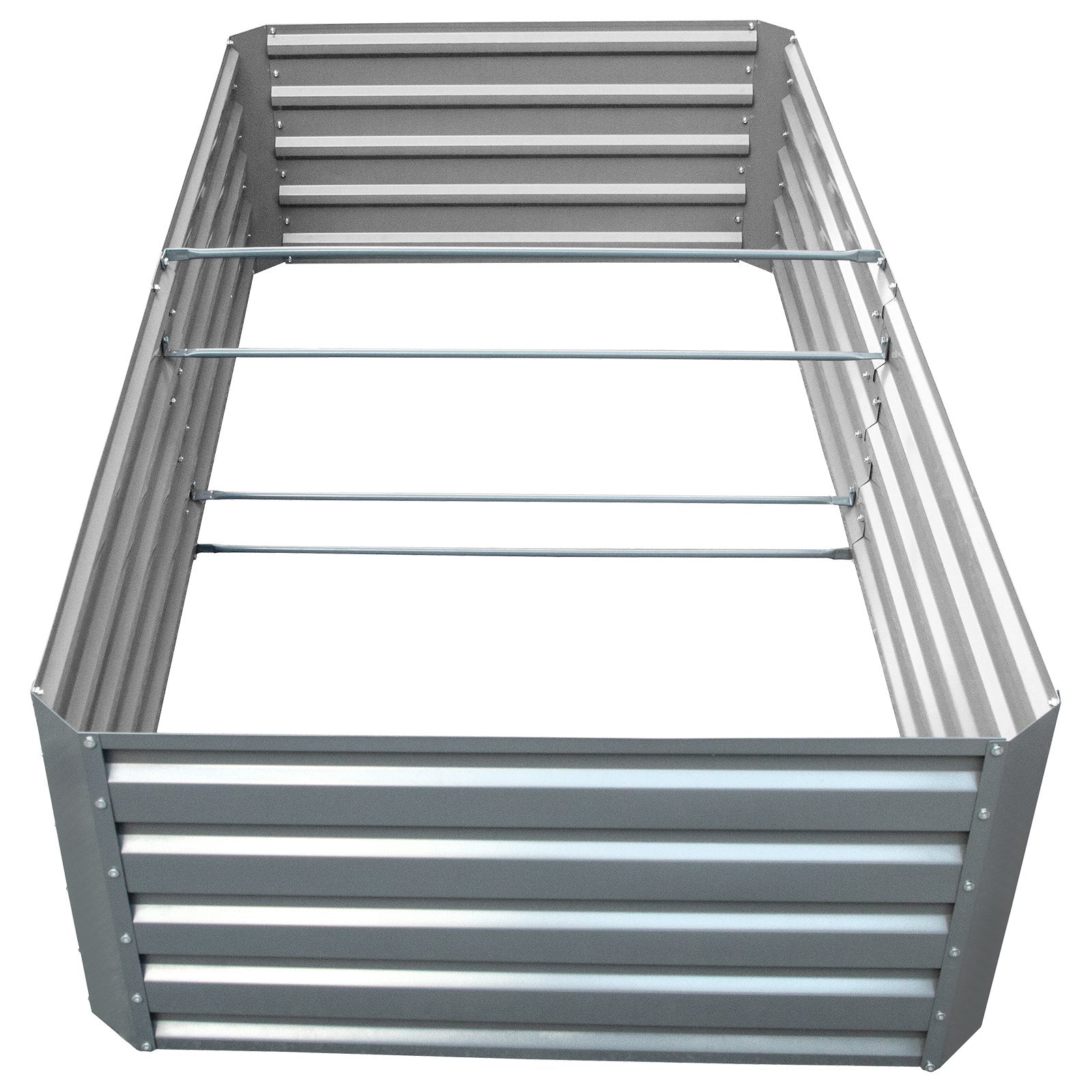 Garden Ornaments: VEVOR Galvanized Raised Garden Bed, 203 x 102 x 48 cm Metal Planter Box, Gray Steel Plant Raised Garden Bed Kit, Planter Boxes Outdoor for Growing Vegetables,Flowers,Fruits,Herbs,and Succulents