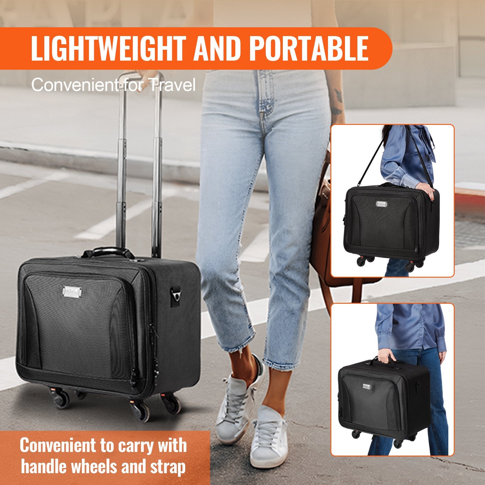 Makeup Organisation & Storage: VEVOR Rolling Makeup Train Case Large Storage 3 Tiers, Convenient Carry With Handle, Wheels, Strap, Professional Makeup Storage Organizer Box Make Up Carrier Waterproof Oxford, Black