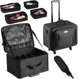 Makeup Organisation & Storage: VEVOR Rolling Makeup Train Case Large Storage 3 Tiers, Convenient Carry With Handle, Wheels, Strap, Professional Makeup Storage Organizer Box Make Up Carrier Waterproof Oxford, Black