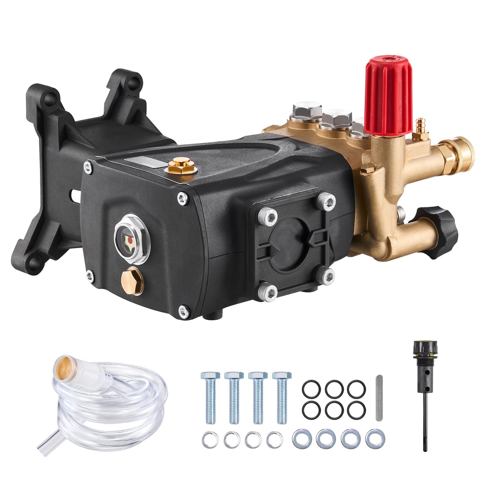 Shower Accessories: VEVOR Pressure Washer Pump, 1" Shaft Horizontal Triplex Plunger, 4000 PSI, 4.0GPM, Replacement Power Washer Pumps Kit with Hardware, Compatible with Simpson MorFlex 40224, 40225, 40226, Santoprene