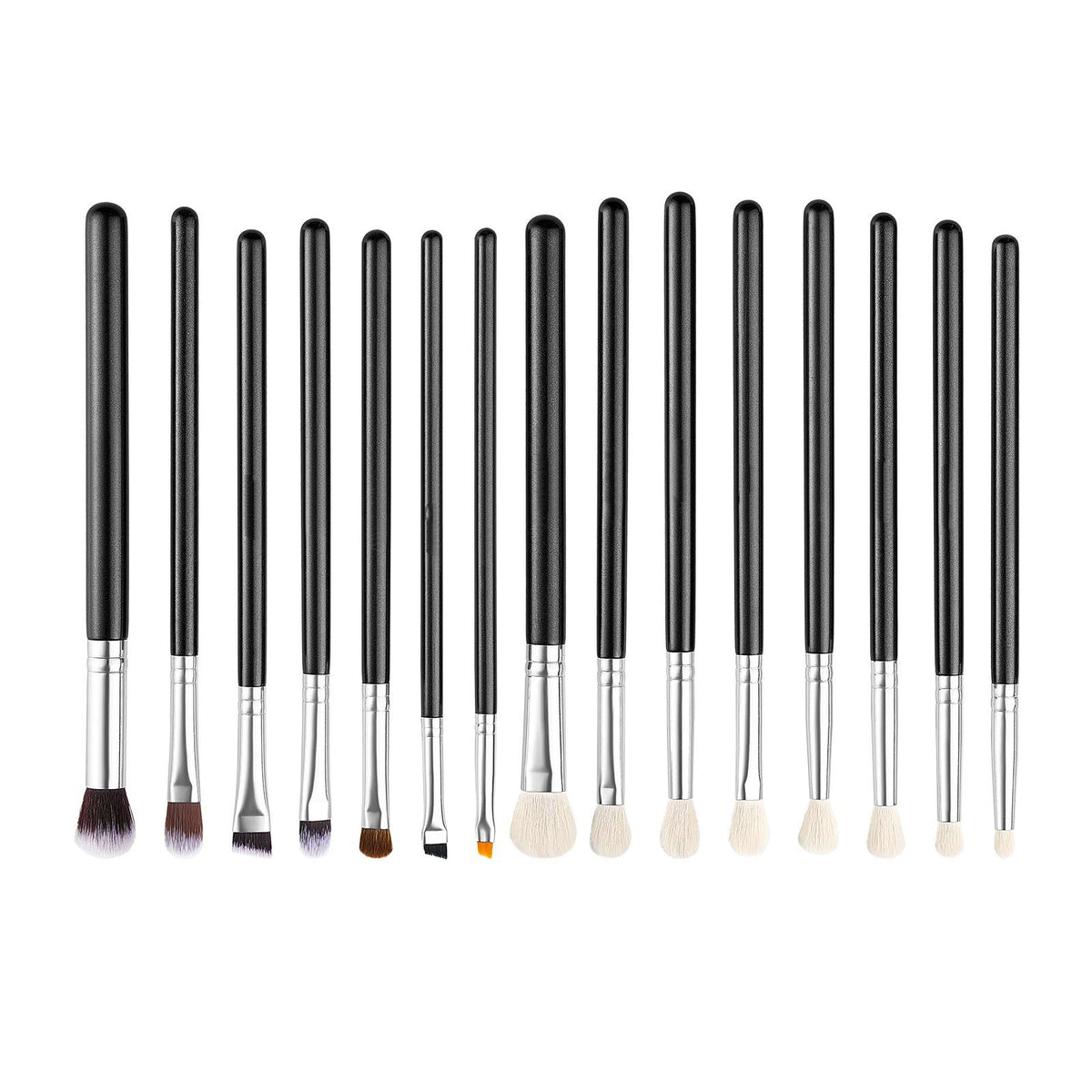 15-Piece Makeup Brush Set for Foundation Blending Eyeshadow, Professional Vegan Brushes with Soft Synthetic Bristles, Ergonomic Wood Handle & Aluminum Ferrule, Portable and Travel-Friendly