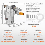 Fuel & Exhaust: VEVOR Pressure Washer Pump, 19 mm Shaft Horizontal, 3400 PSI, 2.5GPM, Replacement Power Washer Pumps Kit, Parts Washer Pump, Compatible with Honda, Simpson, RYOBI, Briggs & Stratton, Subaru, Craftsman