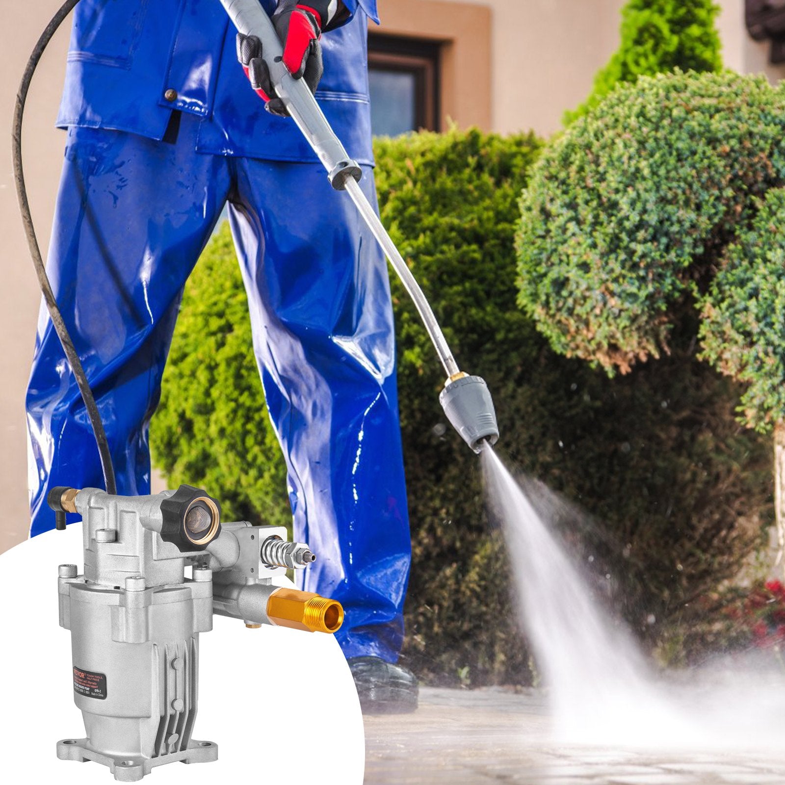 Fuel & Exhaust: VEVOR Pressure Washer Pump, 19 mm Shaft Horizontal, 3400 PSI, 2.5GPM, Replacement Power Washer Pumps Kit, Parts Washer Pump, Compatible with Honda, Simpson, RYOBI, Briggs & Stratton, Subaru, Craftsman