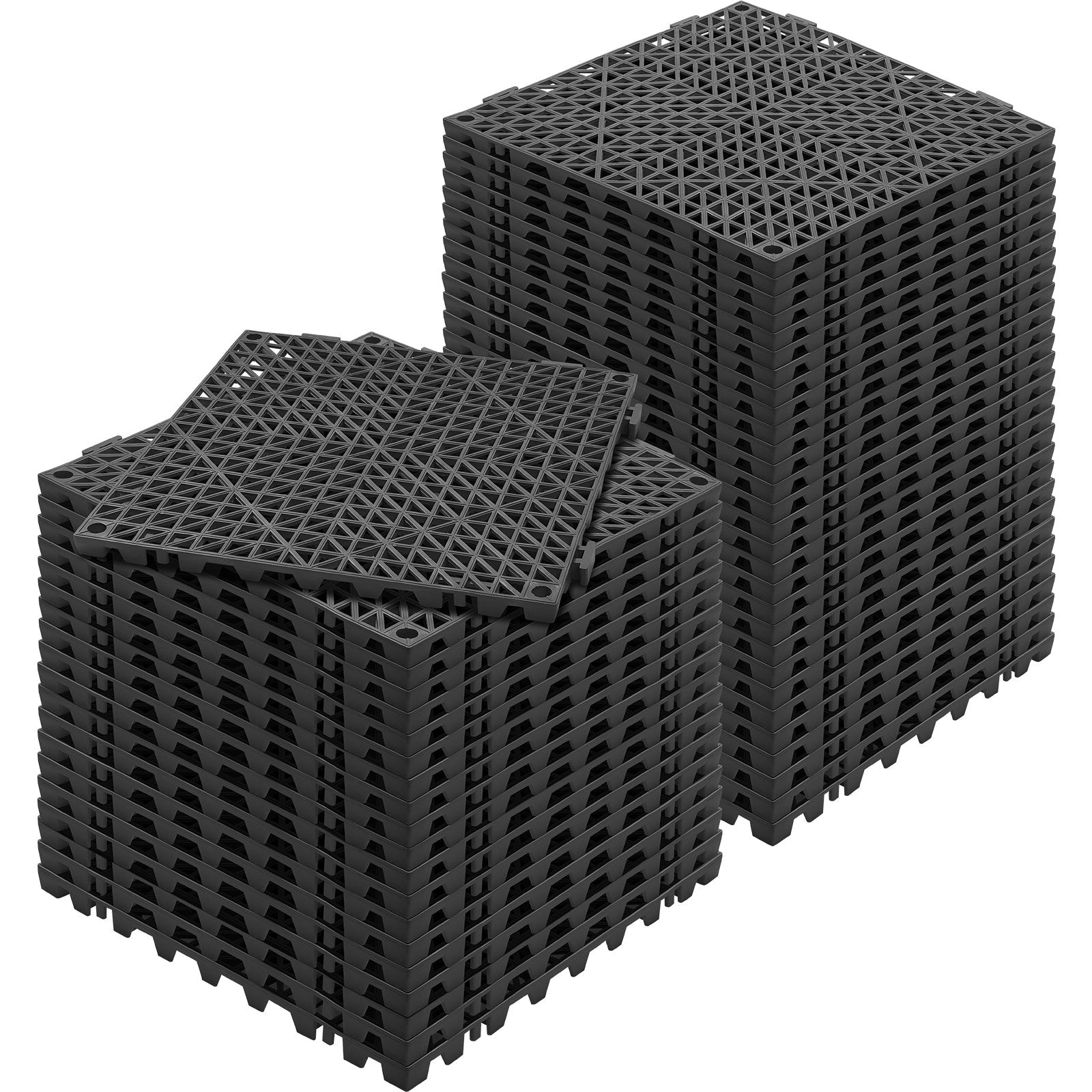 Automotive Repair & Speciality Tools: VEVOR Modular Interlocking Cushion, 50 Pack 30 x 30 cm Splicing Drainage Mats, PVC Interlocking Drainage Floor Tiles, Non-Slip Drainage Holes for Restroom, Bathroom, Kitchen, Pool, Wet Area, Black