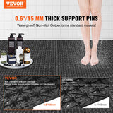 Automotive Repair & Speciality Tools: VEVOR Modular Interlocking Cushion, 50 Pack 30 x 30 cm Splicing Drainage Mats, PVC Interlocking Drainage Floor Tiles, Non-Slip Drainage Holes for Restroom, Bathroom, Kitchen, Pool, Wet Area, Black