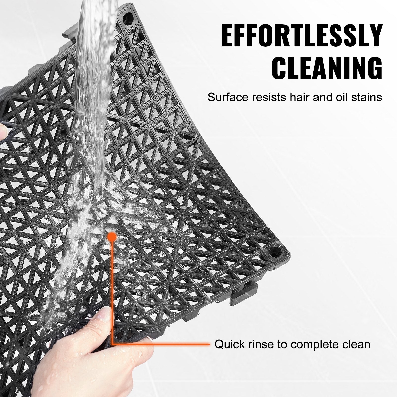 Automotive Repair & Speciality Tools: VEVOR Modular Interlocking Cushion, 50 Pack 30 x 30 cm Splicing Drainage Mats, PVC Interlocking Drainage Floor Tiles, Non-Slip Drainage Holes for Restroom, Bathroom, Kitchen, Pool, Wet Area, Black