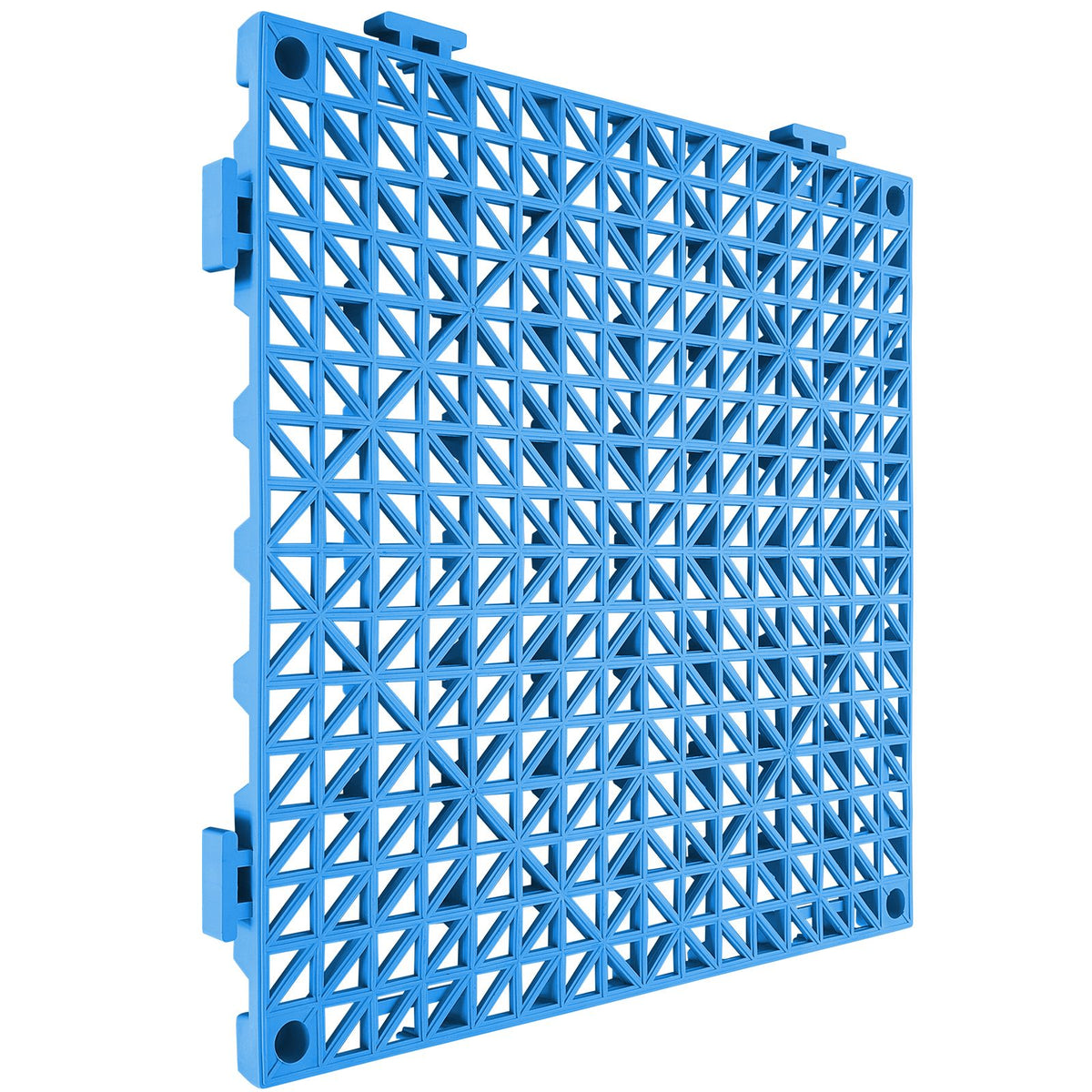 Modular Interlocking Cushion, 50 Pack 30 x 30 cm Splicing Drainage Mats, Soft PVC Interlocking Drainage Floor Tiles, Non-Slip Drainage Holes for Restroom, Bathroom, Kitchen, Pool, Wet Area, Blue