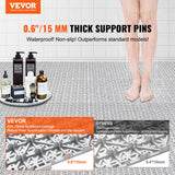 Dog Grooming Supplies: VEVOR Modular Interlocking Cushion, 12 Pack 30 x 30 cm Splicing Drainage Mats, Soft PVC Interlocking Drainage Floor Tiles, Non-Slip Drainage Holes for Restroom, Bathroom, Kitchen, Pool, Wet Area, Gray