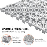 Dog Grooming Supplies: VEVOR Modular Interlocking Cushion, 12 Pack 30 x 30 cm Splicing Drainage Mats, Soft PVC Interlocking Drainage Floor Tiles, Non-Slip Drainage Holes for Restroom, Bathroom, Kitchen, Pool, Wet Area, Gray