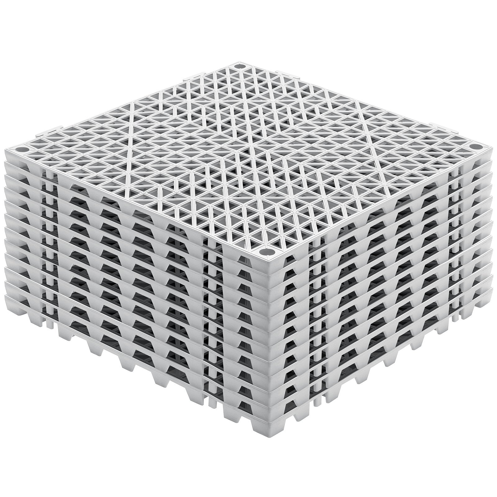 Dog Grooming Supplies: VEVOR Modular Interlocking Cushion, 12 Pack 30 x 30 cm Splicing Drainage Mats, Soft PVC Interlocking Drainage Floor Tiles, Non-Slip Drainage Holes for Restroom, Bathroom, Kitchen, Pool, Wet Area, Gray