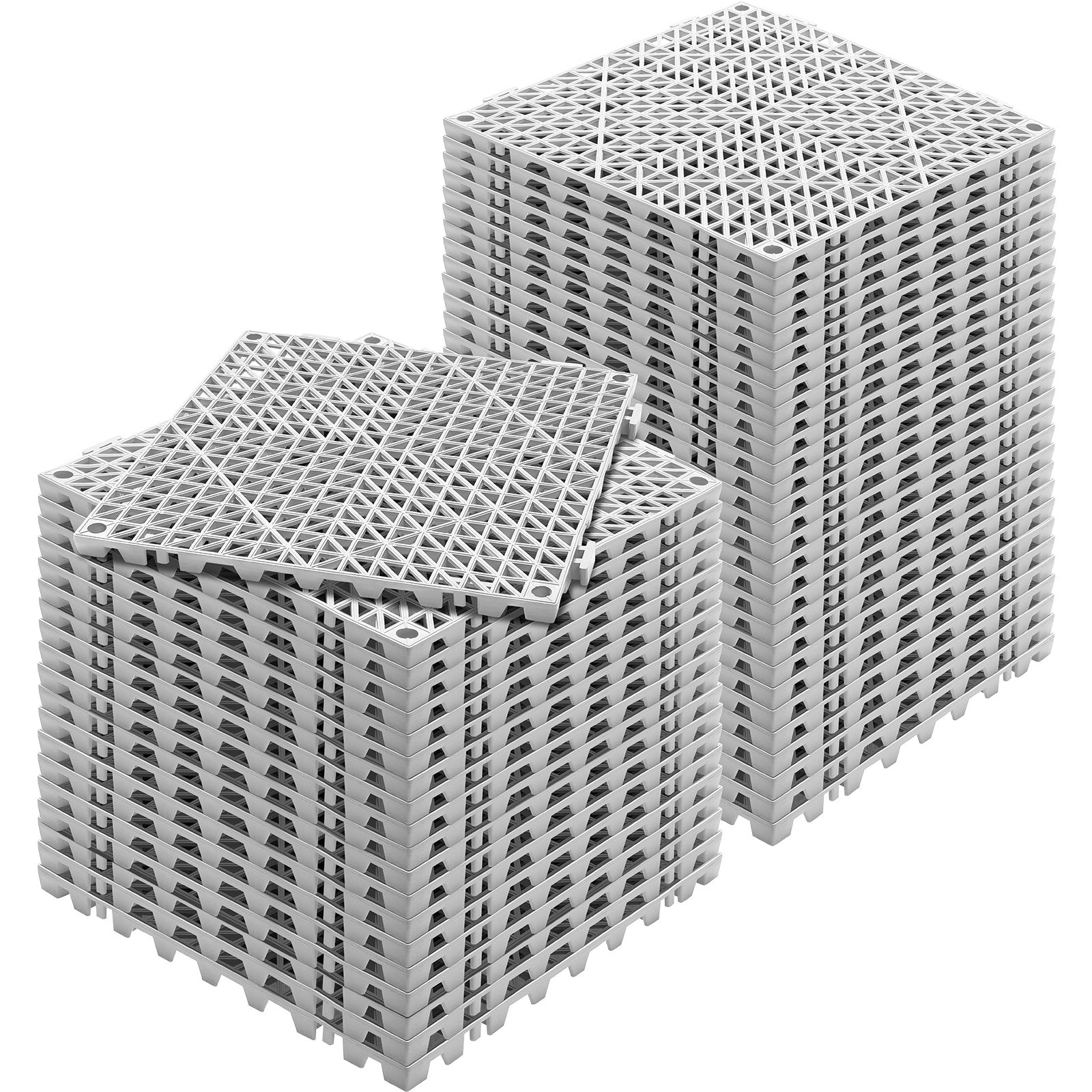 Automotive Repair & Speciality Tools: VEVOR Modular Interlocking Cushion, 50 Pack 30 x 30 cm Splicing Drainage Mats, Soft PVC Interlocking Drainage Floor Tiles, Non-Slip Drainage Holes for Restroom, Bathroom, Kitchen, Pool, Wet Area, Gray