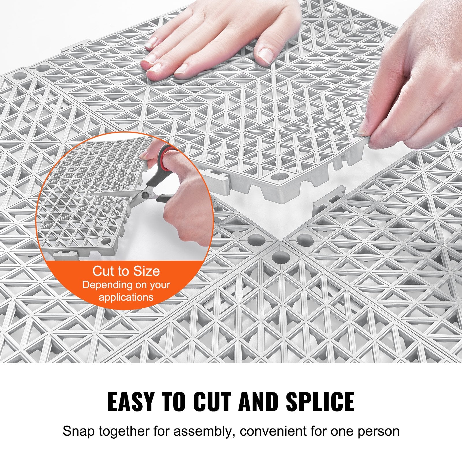 Automotive Repair & Speciality Tools: VEVOR Modular Interlocking Cushion, 50 Pack 30 x 30 cm Splicing Drainage Mats, Soft PVC Interlocking Drainage Floor Tiles, Non-Slip Drainage Holes for Restroom, Bathroom, Kitchen, Pool, Wet Area, Gray