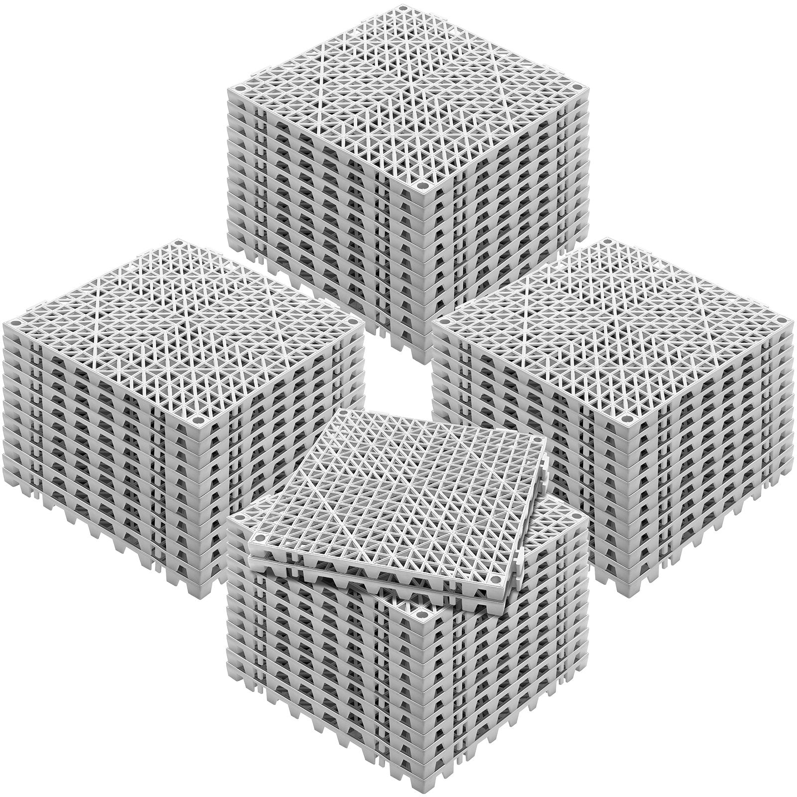 Automotive Repair & Speciality Tools: VEVOR Modular Interlocking Cushion, 50 Pack 30 x 30 cm Splicing Drainage Mats, Soft PVC Interlocking Drainage Floor Tiles, Non-Slip Drainage Holes for Restroom, Bathroom, Kitchen, Pool, Wet Area, Gray