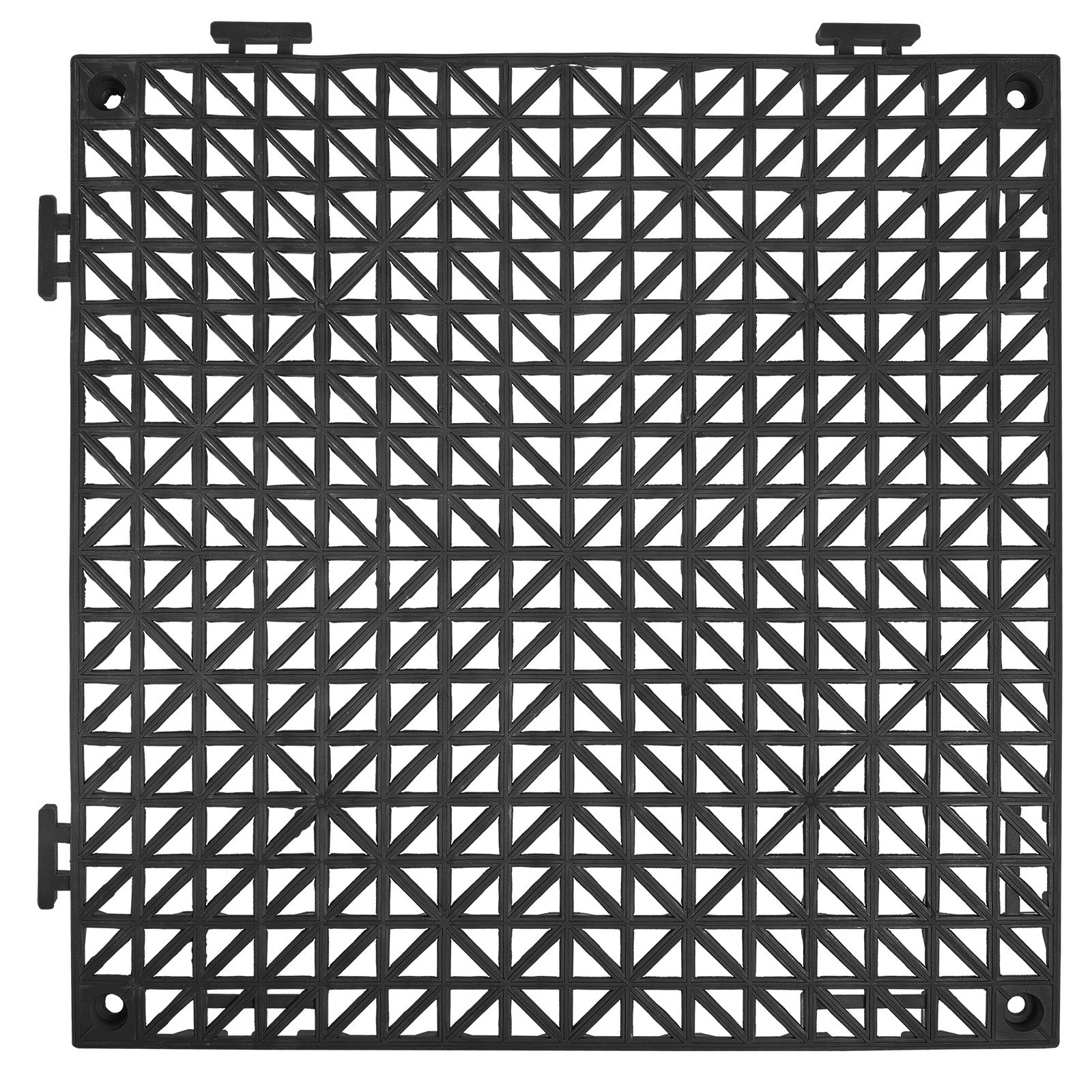 Modular Interlocking Cushion, 55 Pack 30 x 30 cm Splicing Drainage Mats, PVC Interlocking Drainage Floor Tiles, Non-Slip Drainage Holes for Restroom, Bathroom, Kitchen, Pool, Wet Area, Black