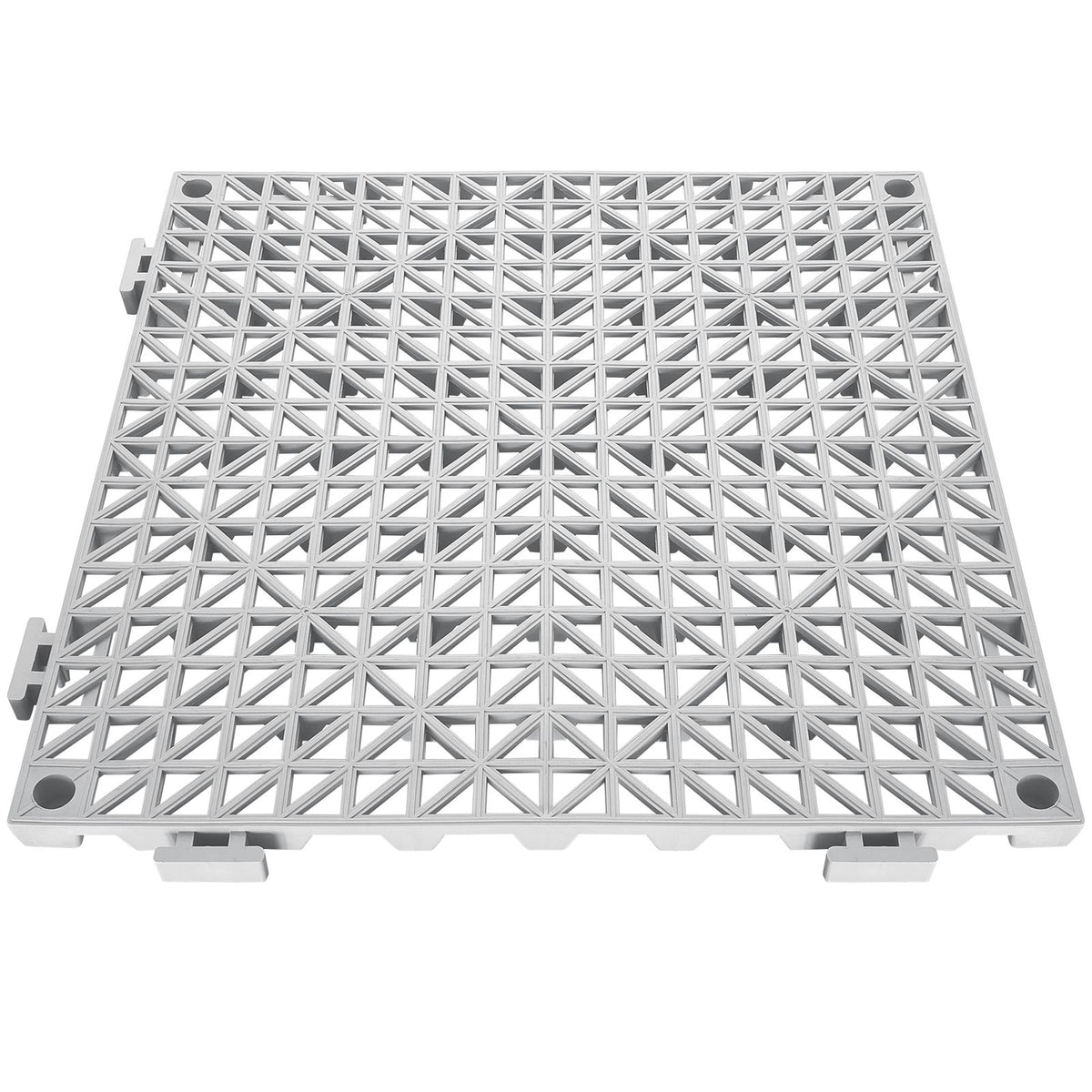 Modular Interlocking Cushion, 55 Pack 30 x 30 cm Splicing Drainage Mats, Soft PVC Interlocking Drainage Floor Tiles, Non-Slip Drainage Holes for Restroom, Bathroom, Kitchen, Pool, Wet Area, Gray