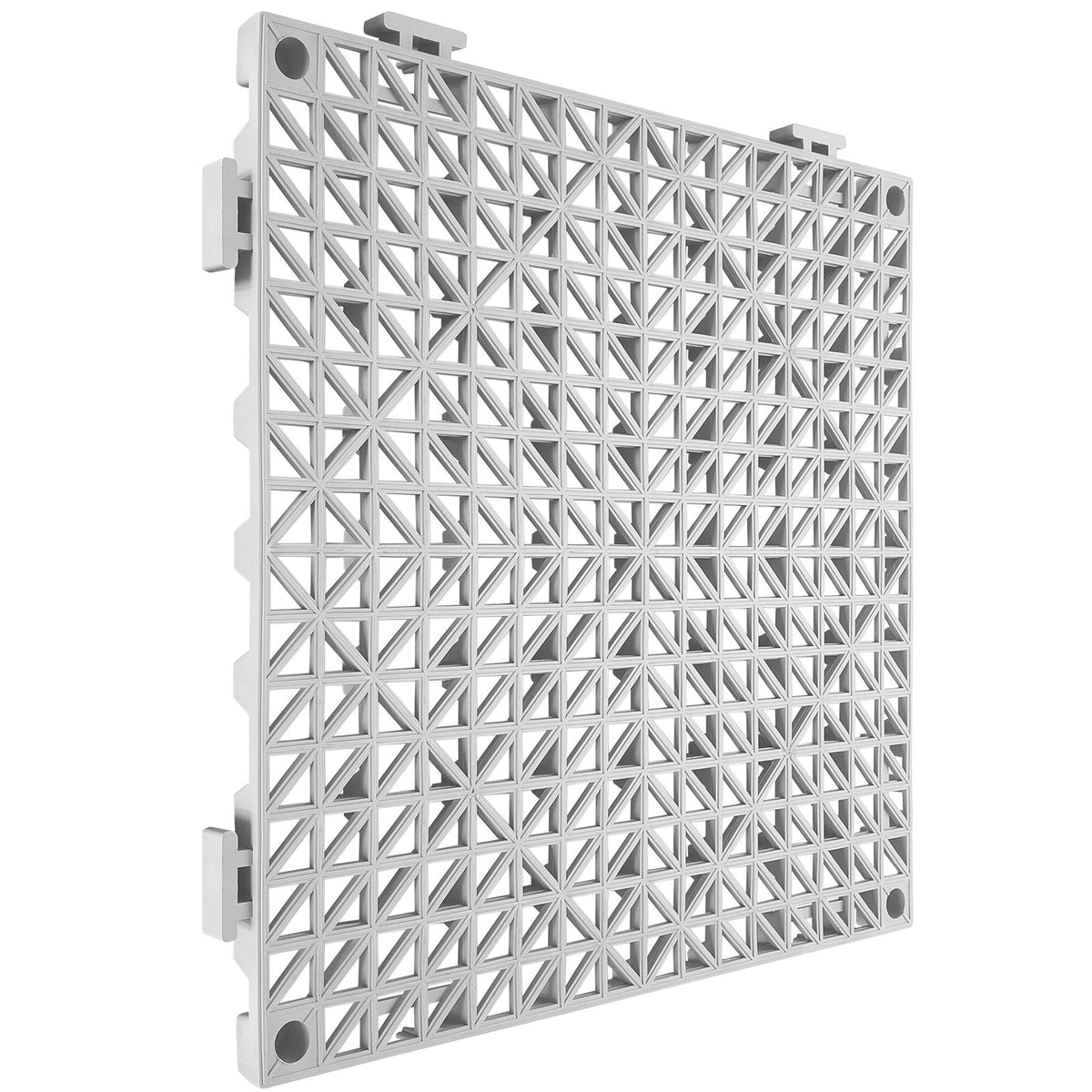 Modular Interlocking Cushion, 55 Pack 30 x 30 cm Splicing Drainage Mats, Soft PVC Interlocking Drainage Floor Tiles, Non-Slip Drainage Holes for Restroom, Bathroom, Kitchen, Pool, Wet Area, Gray