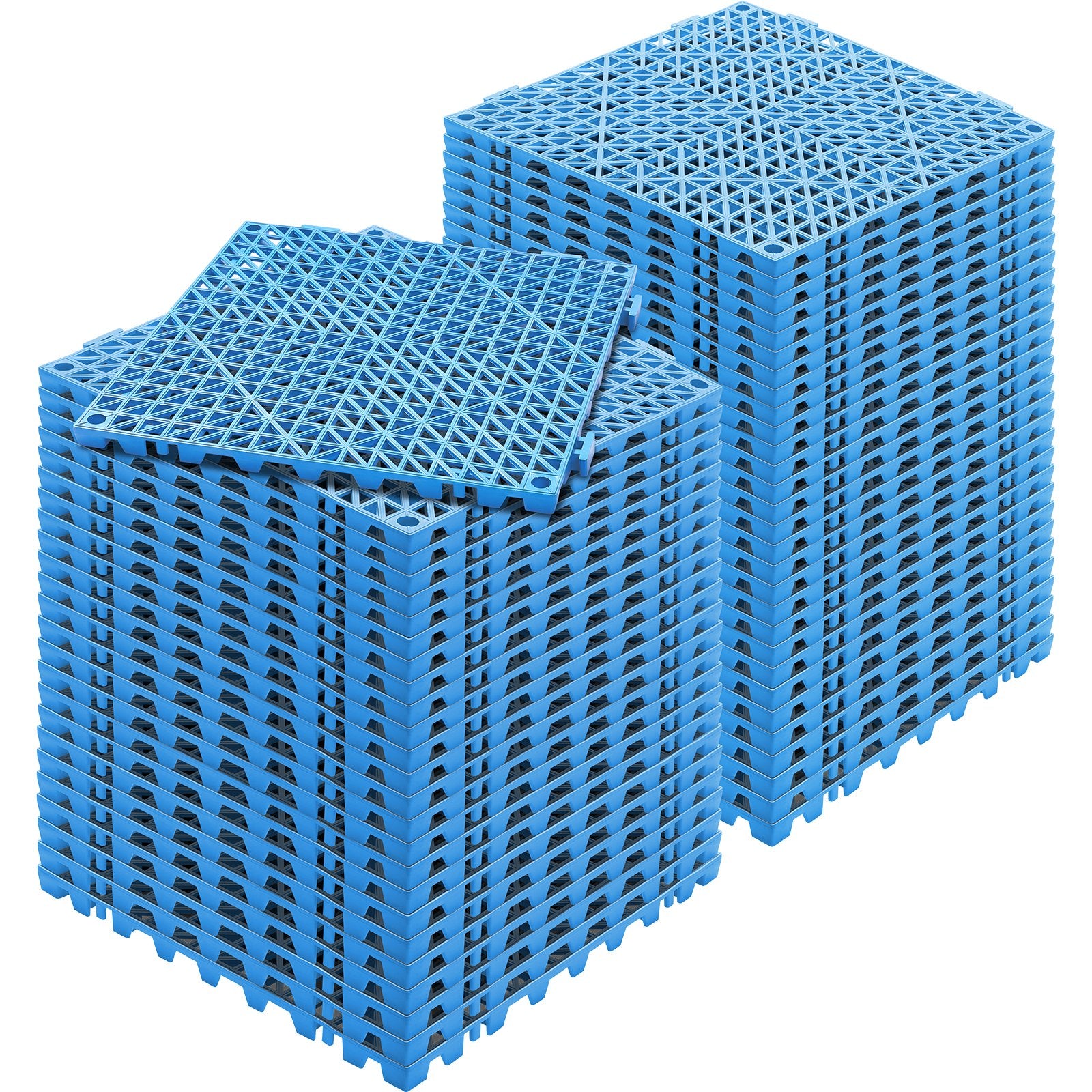Automotive Repair & Speciality Tools: VEVOR Modular Interlocking Cushion, 55 Pack 30 x 30 cm Splicing Drainage Mats, Soft PVC Interlocking Drainage Floor Tiles, Non-Slip Drainage Holes for Restroom, Bathroom, Kitchen, Pool, Wet Area, Blue