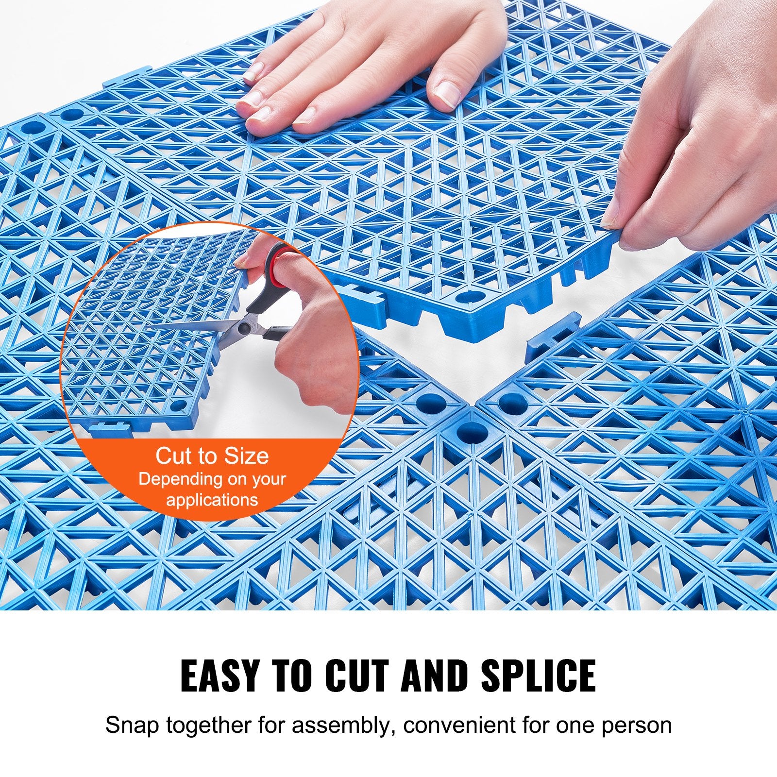 Automotive Repair & Speciality Tools: VEVOR Modular Interlocking Cushion, 55 Pack 30 x 30 cm Splicing Drainage Mats, Soft PVC Interlocking Drainage Floor Tiles, Non-Slip Drainage Holes for Restroom, Bathroom, Kitchen, Pool, Wet Area, Blue