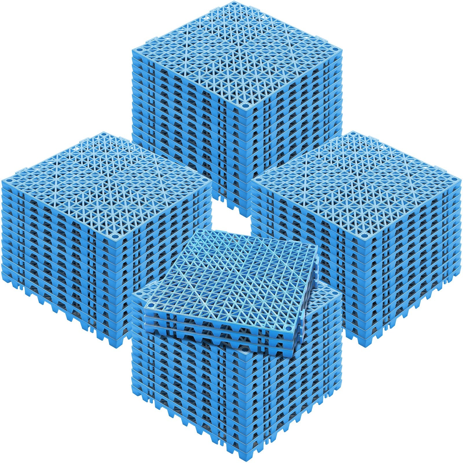 Automotive Repair & Speciality Tools: VEVOR Modular Interlocking Cushion, 55 Pack 30 x 30 cm Splicing Drainage Mats, Soft PVC Interlocking Drainage Floor Tiles, Non-Slip Drainage Holes for Restroom, Bathroom, Kitchen, Pool, Wet Area, Blue