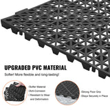 Automotive Repair & Speciality Tools: VEVOR Modular Interlocking Cushion, 12 Pack 30 x 30 cm Splicing Drainage Mats, PVC Interlocking Drainage Floor Tiles, Non-Slip Drainage Holes for Restroom, Bathroom, Kitchen, Pool, Wet Area, Black