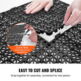 Automotive Repair & Speciality Tools: VEVOR Modular Interlocking Cushion, 12 Pack 30 x 30 cm Splicing Drainage Mats, PVC Interlocking Drainage Floor Tiles, Non-Slip Drainage Holes for Restroom, Bathroom, Kitchen, Pool, Wet Area, Black