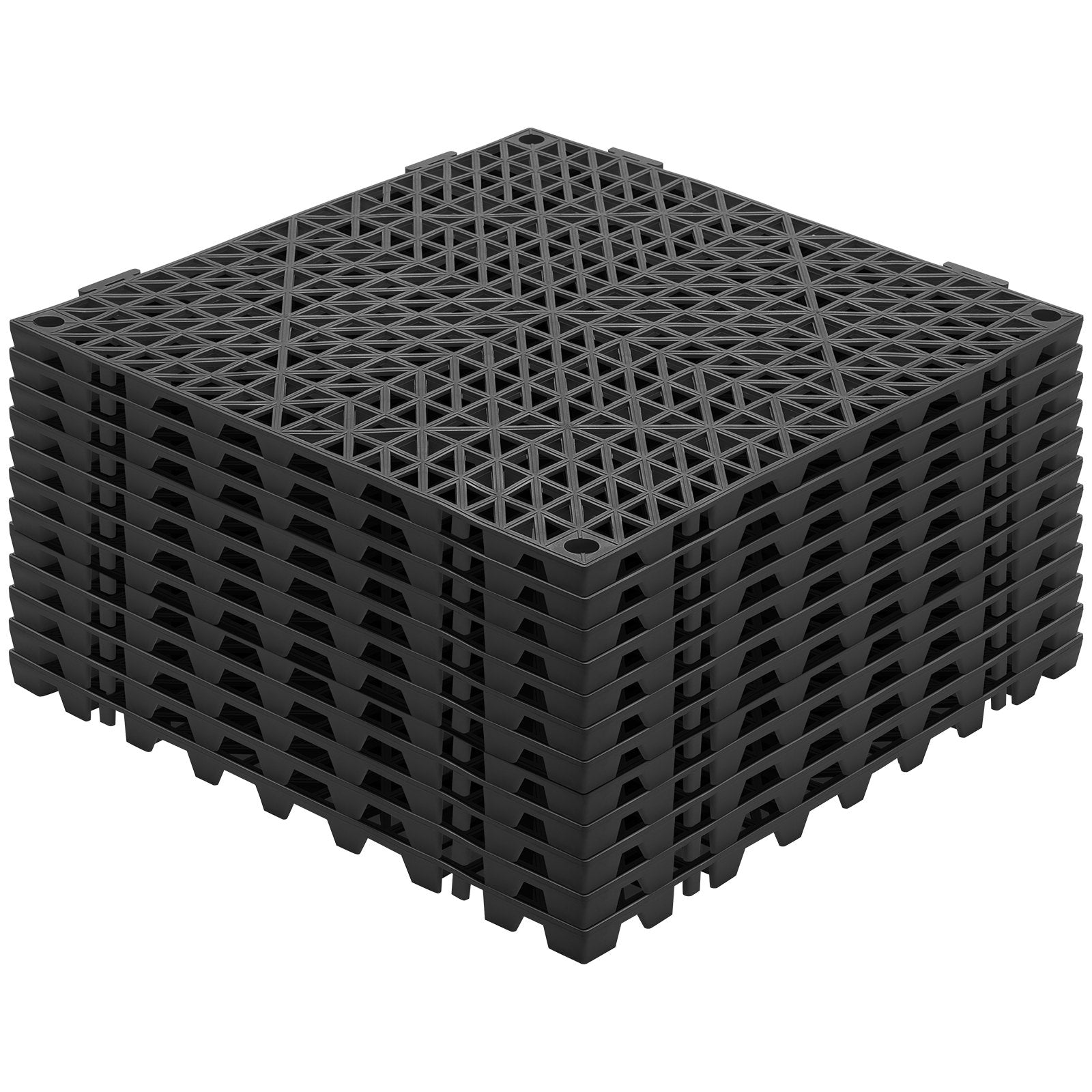 Automotive Repair & Speciality Tools: VEVOR Modular Interlocking Cushion, 12 Pack 30 x 30 cm Splicing Drainage Mats, PVC Interlocking Drainage Floor Tiles, Non-Slip Drainage Holes for Restroom, Bathroom, Kitchen, Pool, Wet Area, Black