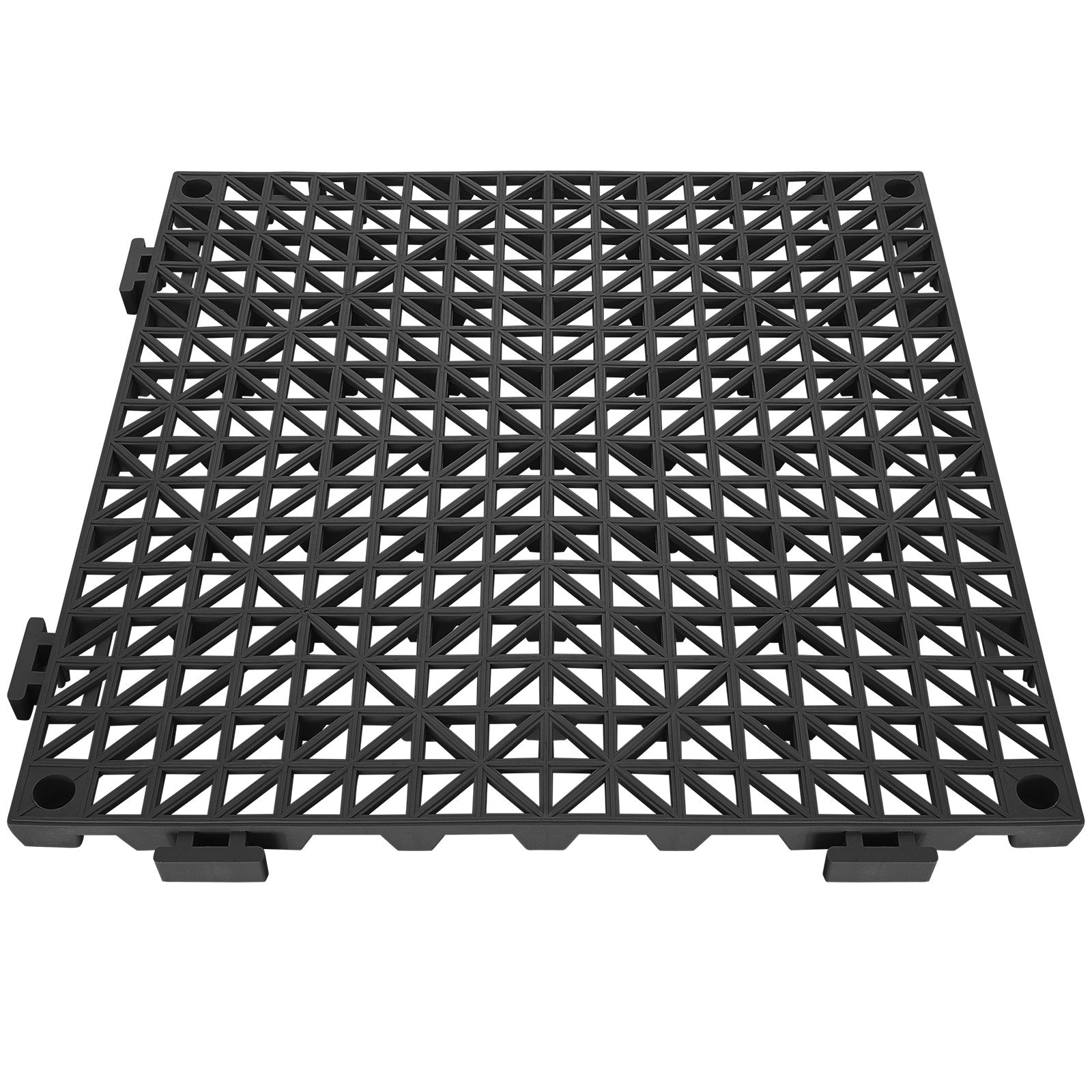 Automotive Repair & Speciality Tools: VEVOR Modular Interlocking Cushion, 12 Pack 30 x 30 cm Splicing Drainage Mats, PVC Interlocking Drainage Floor Tiles, Non-Slip Drainage Holes for Restroom, Bathroom, Kitchen, Pool, Wet Area, Black